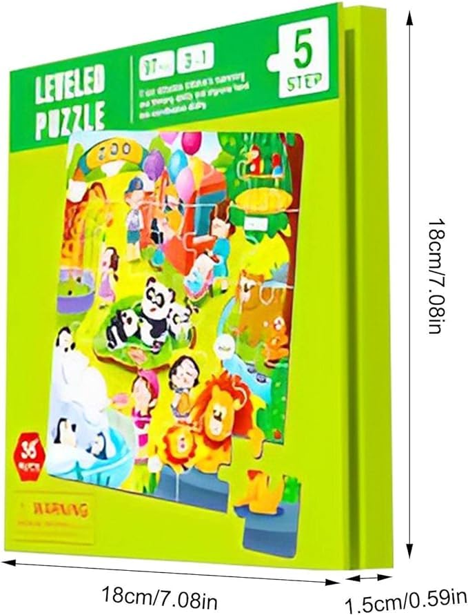 3 in 1-Magnetic Jigsaw Puzzles for Kids-25-30-42 Piece Puzzles Book for Toddlers