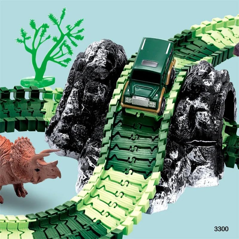 DIY Dinosaur flexible race Toy Track Set for Kids 117-pcs