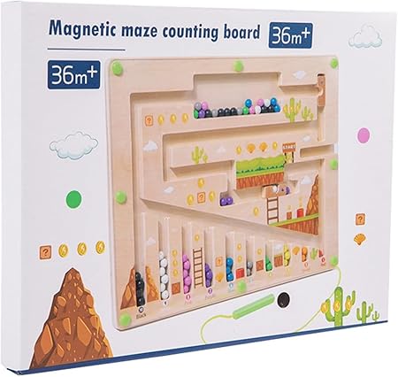 Magnetic Mario Puzzle Maze - Color and Number Sorting Maze Board- Fine Motor Skills Toy for Kids