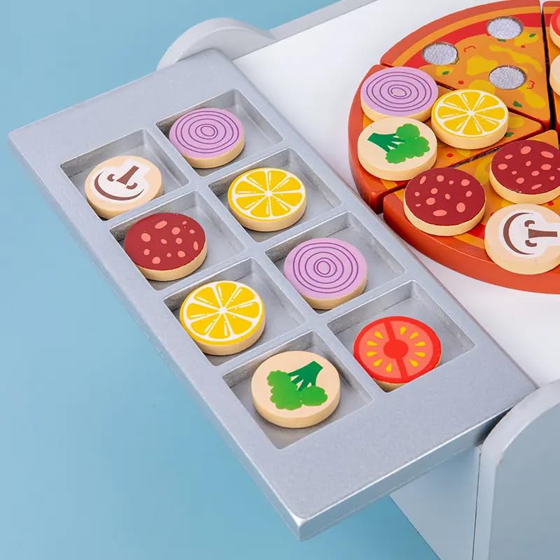 Wooden Toppings and Accessories Pizza Play Set with Oven