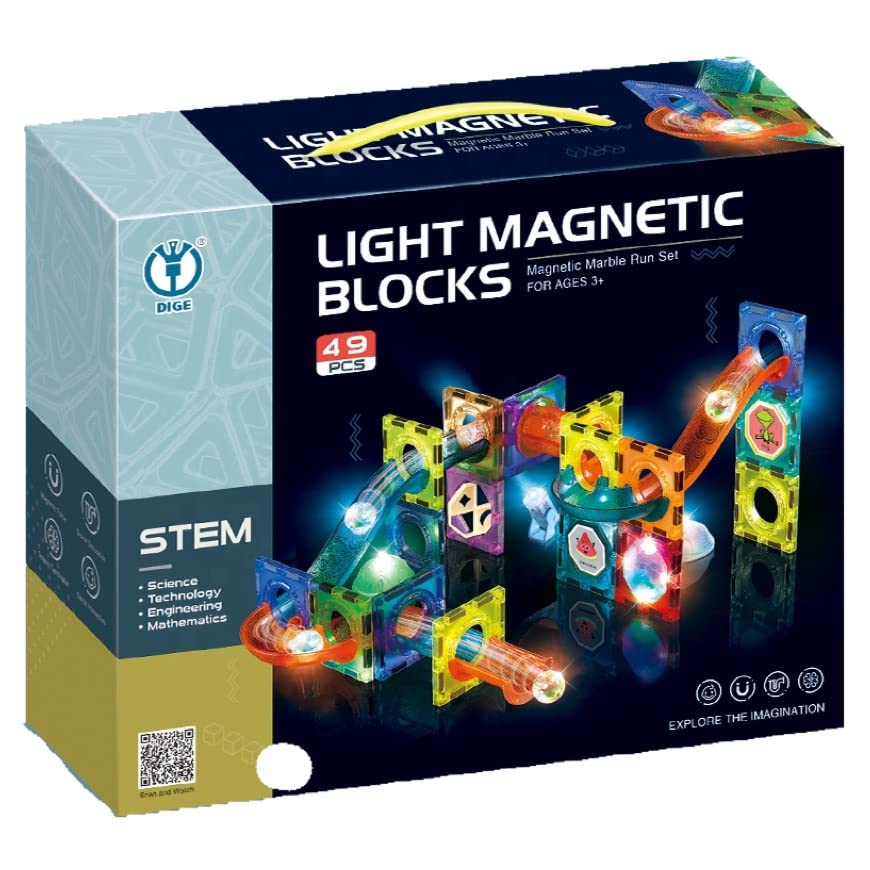 75 Pcs Light Magnetic Tiles- Building Blocks