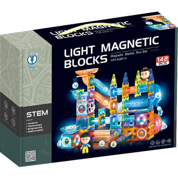 142 Pcs Light Magnetic Tiles- Building Blocks