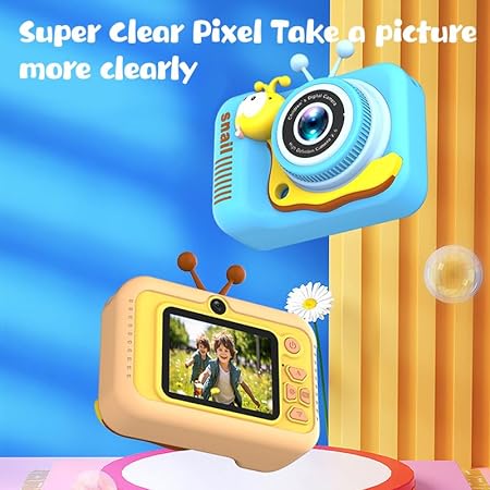 Camera Toys with Silicone Cover, Digital Mini Camera for Kids with Video Recording & in-Built Games- 2.0-inch Screen- Toys for 3-12 Year Old Boys Girls- Black