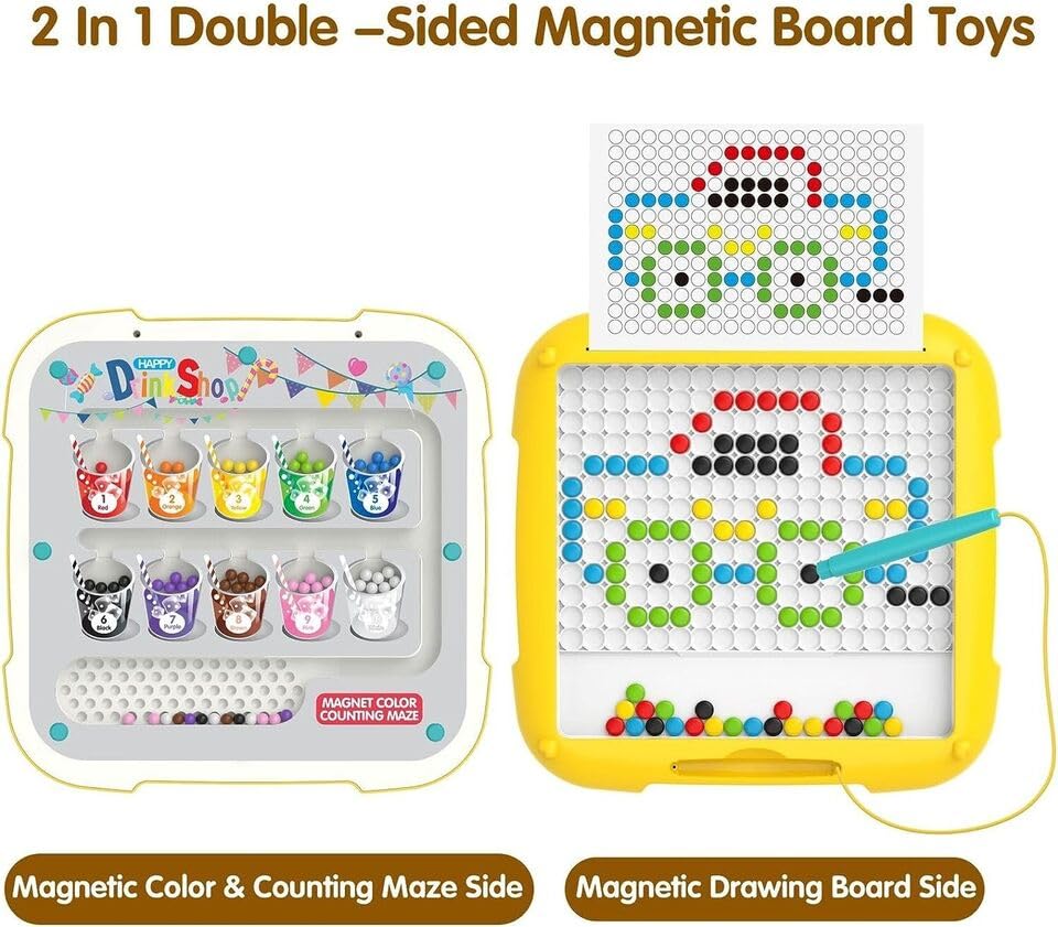 2 in 1 Magnetic Color and Number Maze Board- Counting- Matching and Fine Motor Skills Toy for Toddlers