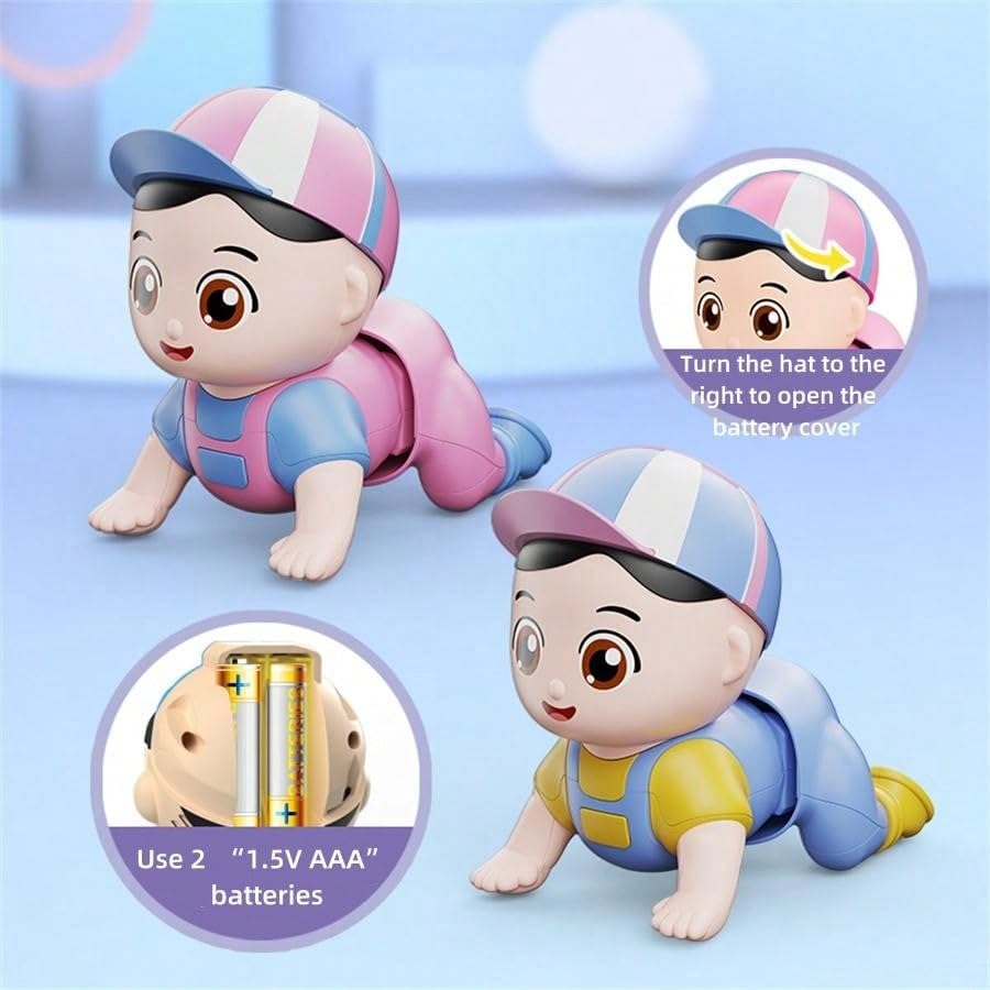 Electric Crawling Doll- Early Musical Interactive Toy for Babies- Random Colour