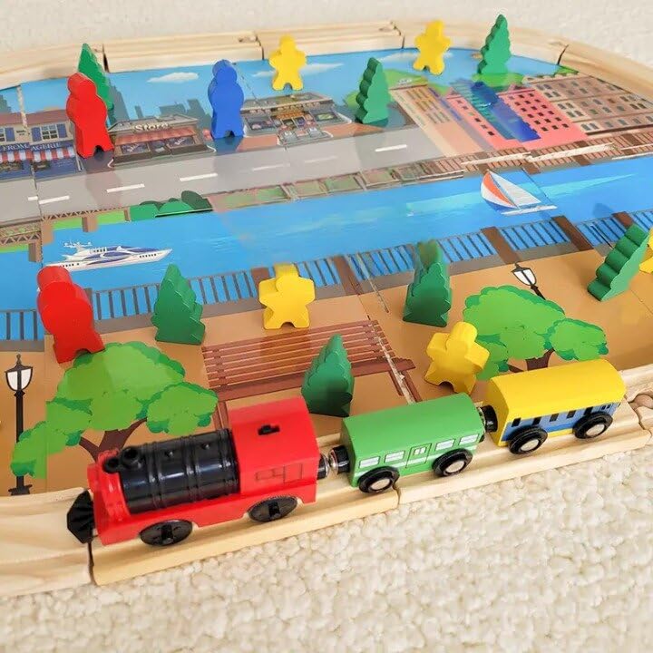 45 PCS Electric Train Wooden vehicles tracks set