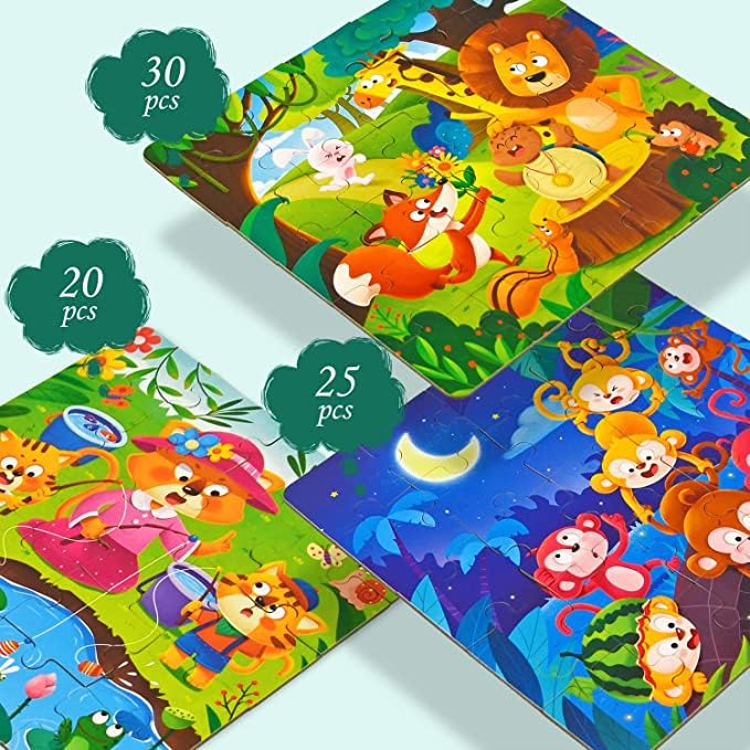 3 in 1-Magnetic Jigsaw Puzzles for Kids-20-25-30 Piece  Puzzles Book for Toddlers