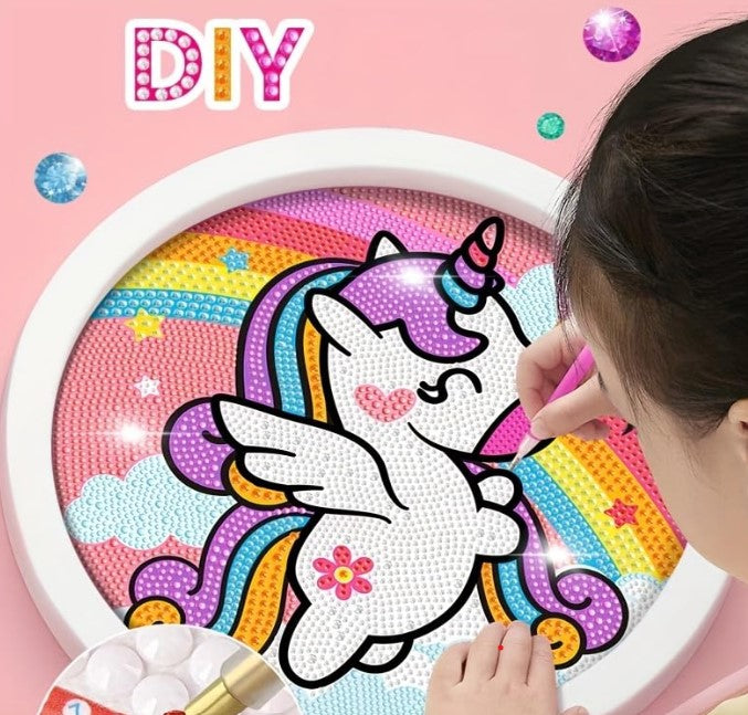 5D Diamond Painting Kits for Kids with Wooden Frame- Unicorn