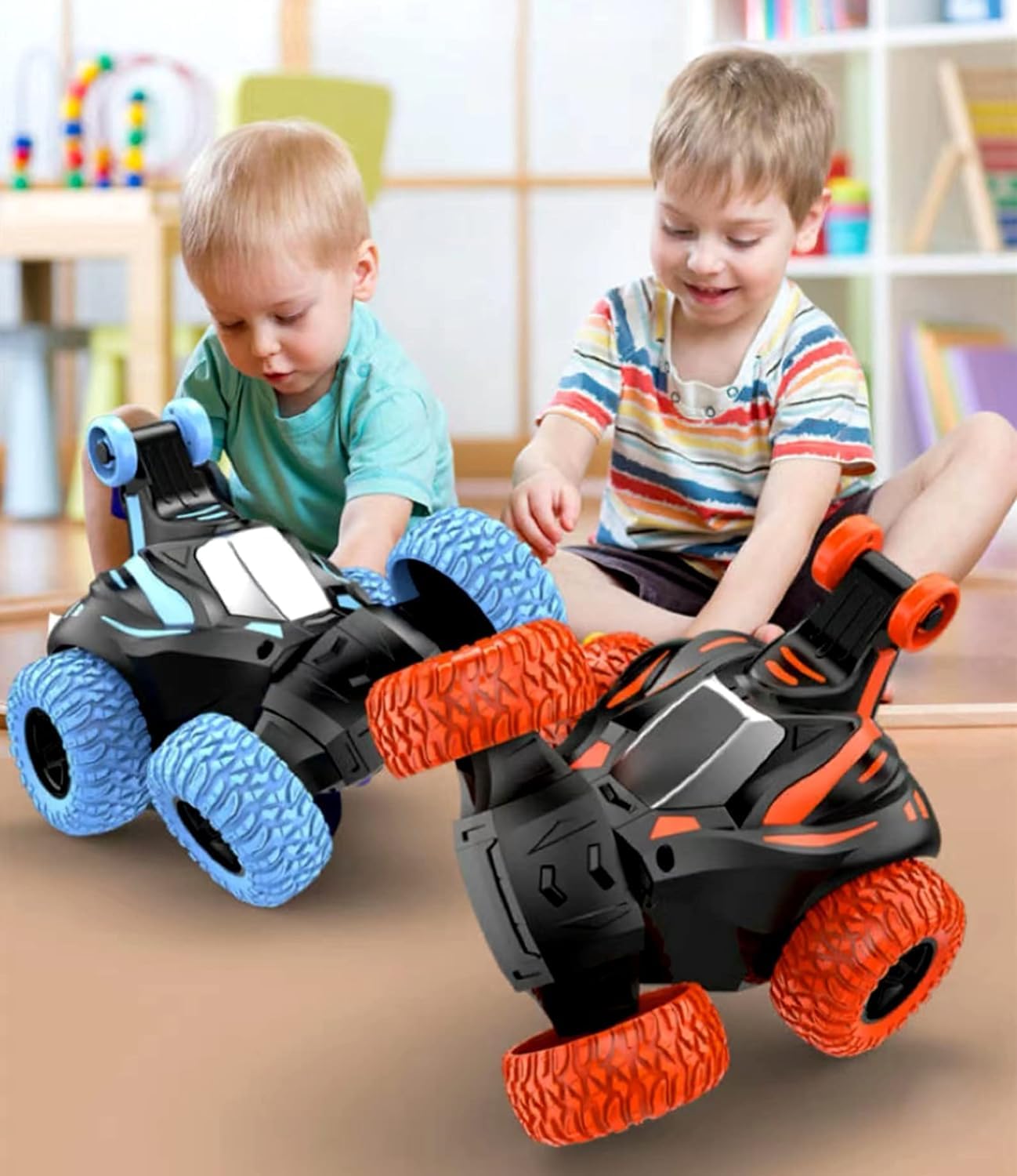 Stunt Toy Car- Double Sided 360° Spin&Rotating with Colorful Lights & Music, Anti-Skid Indoor&Outdoor Car Toys for Kids- Random Colour