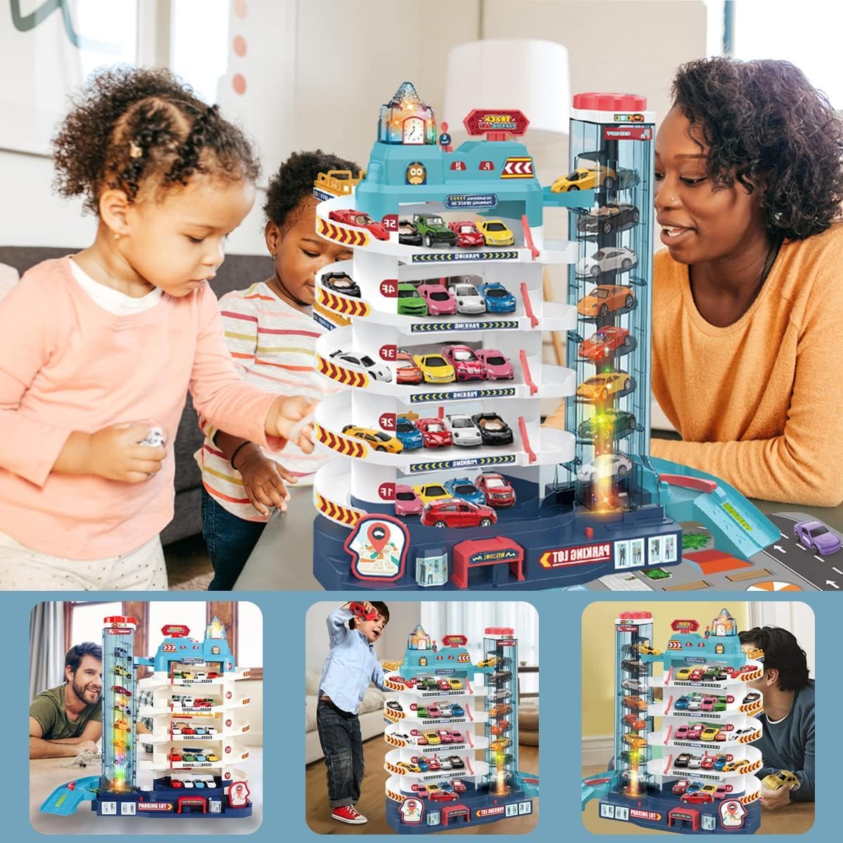 City Garage Playset Adventre Car Race Track for Toddlers