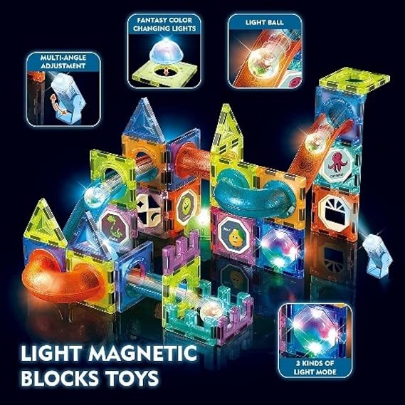 75 Pcs Light Magnetic Tiles- Building Blocks