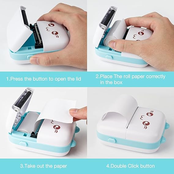 Mini Portable Pocket Printer with USB Cable- Inkless Instant Printing