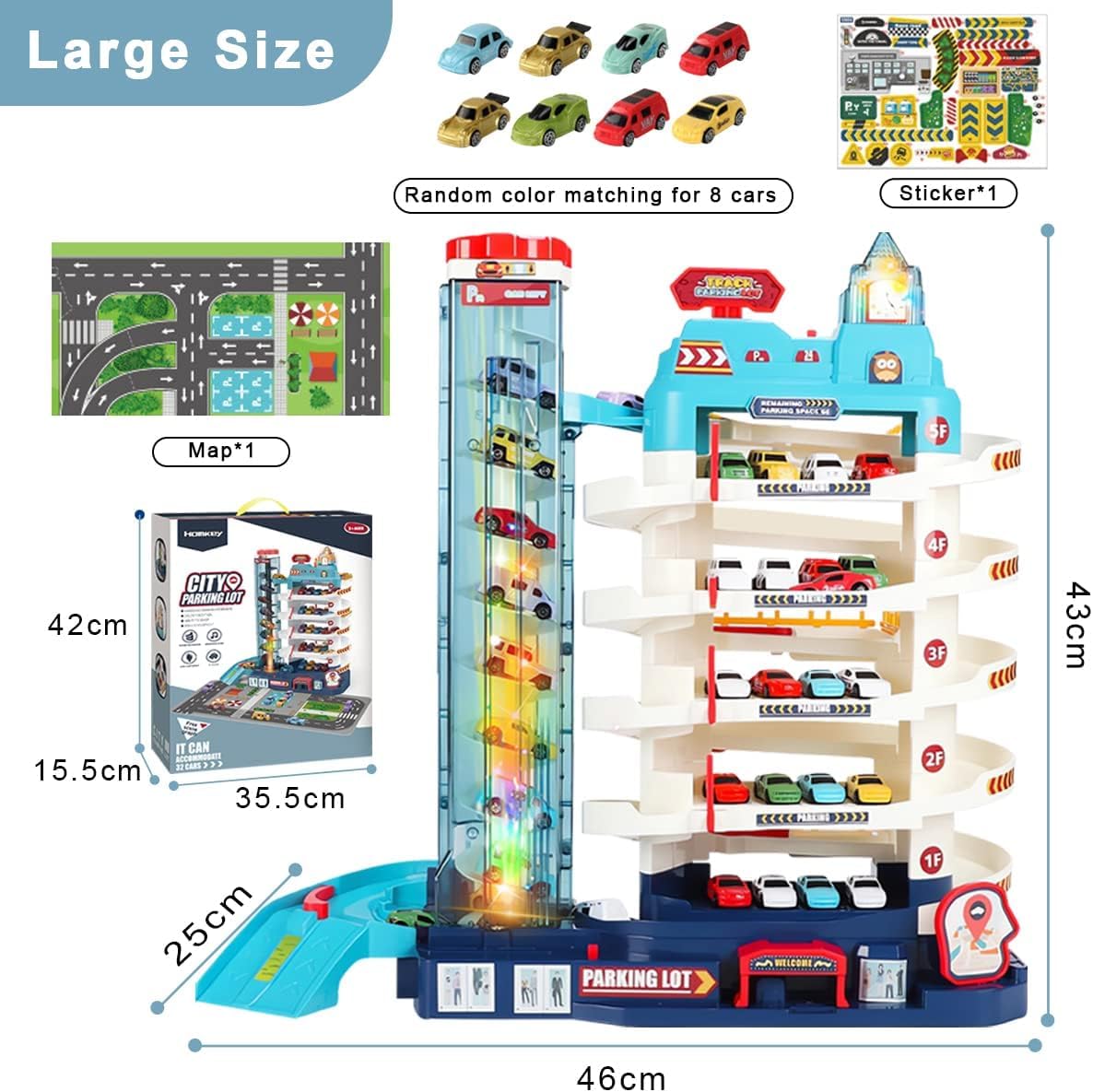 City Garage Playset Adventre Car Race Track for Toddlers