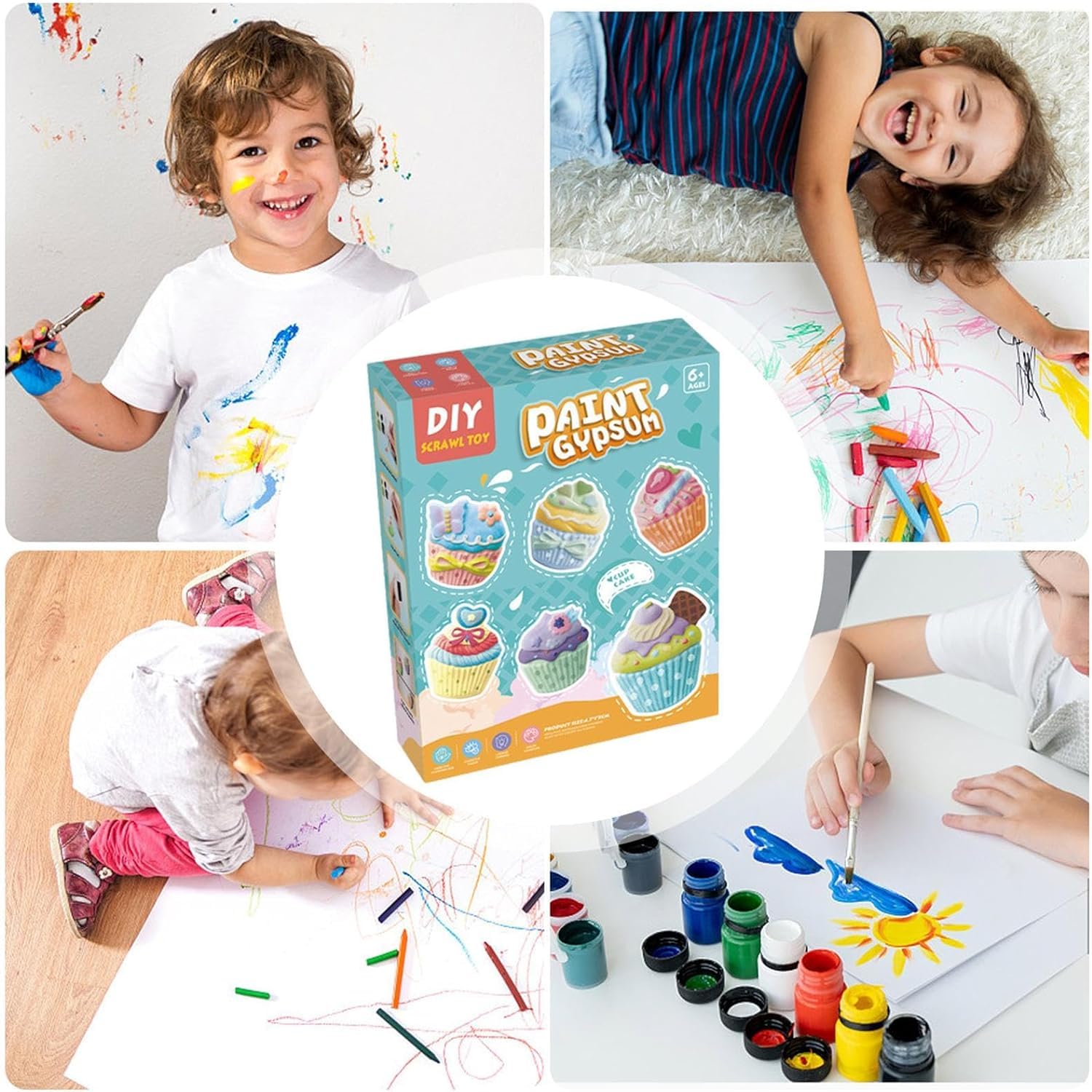 DIY Gypsum Fridge Magnet Plaster Painting Kit for Kids