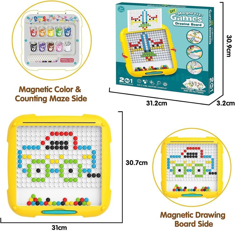 2 in 1 Magnetic Color and Number Maze Board- Counting- Matching and Fine Motor Skills Toy for Toddlers