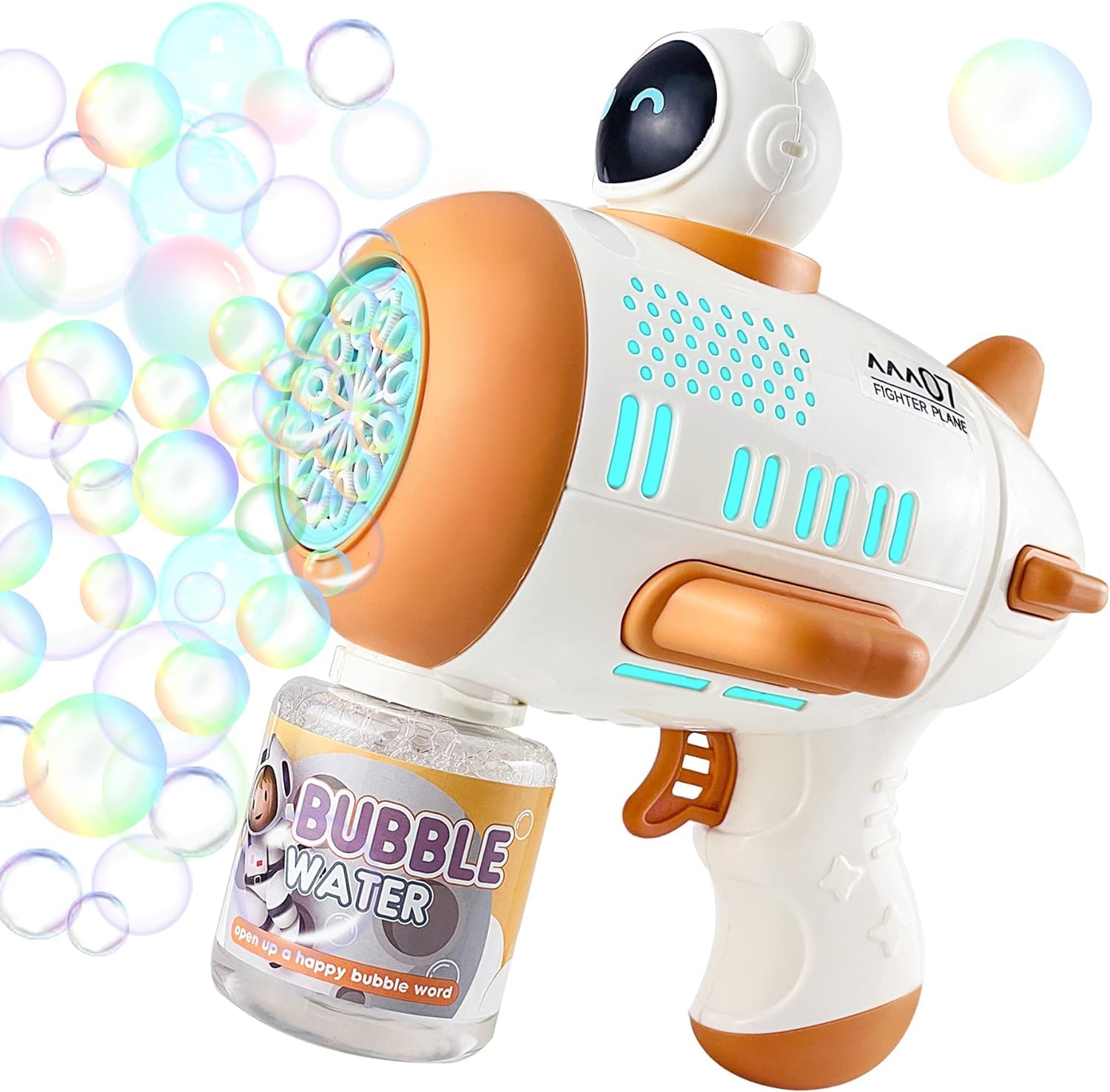 Space Automatic Bubble Machine for Kids, Bubble Gun with Light & Soap Blower- Indoor & Outdoor Toys