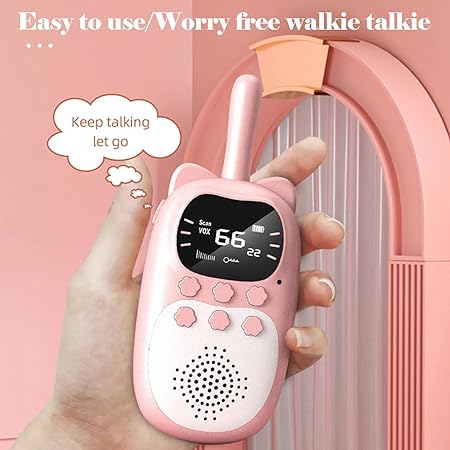 Kids Walkie Talkies Toys for Indoor & Outdoor Play - Easy to Operate & Lightweight Toys-Walkie Talky Radios for Children- Boys & Girls Age 4-12 - Pack of 2 (Blue & Pink)