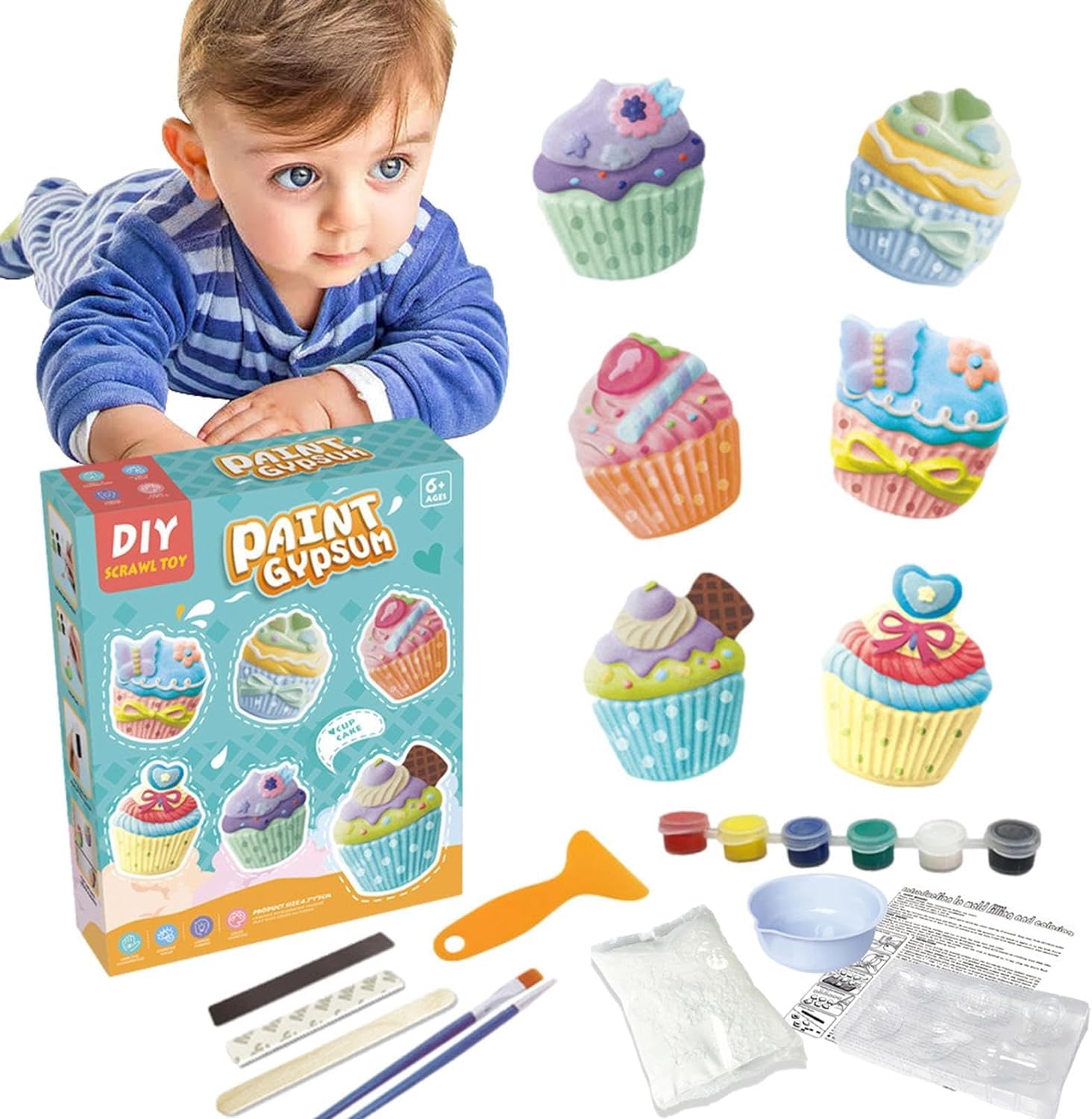 DIY Gypsum Fridge Magnet Plaster Painting Kit for Kids