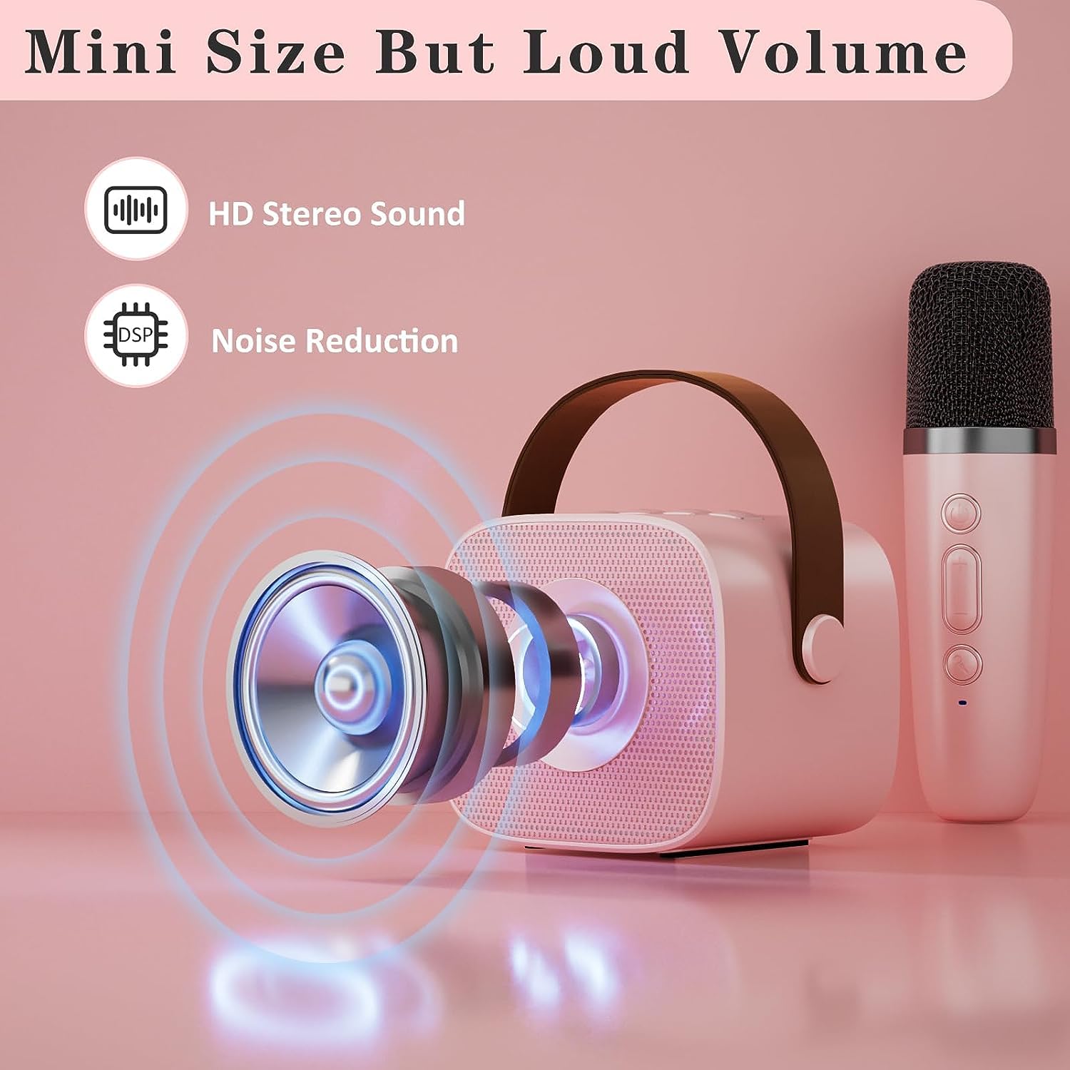 Kids Karaoke Portable Machine -Bluetooth Speaker with 1 Wireless Microphone