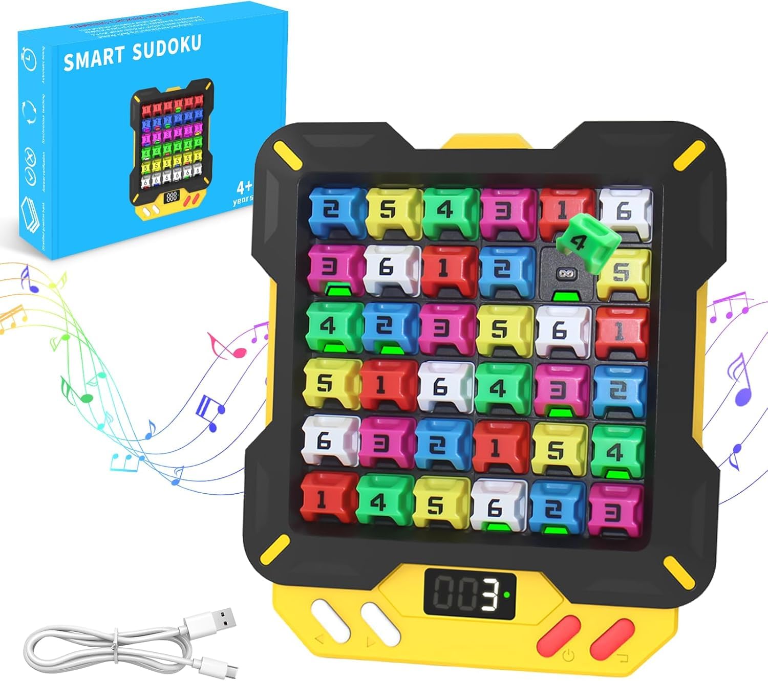 Electronic Sudoku Game - 4-in-1, 6x6 and 4x4 Grids, 14 Levels 3500+Challenges for Kids and Adults