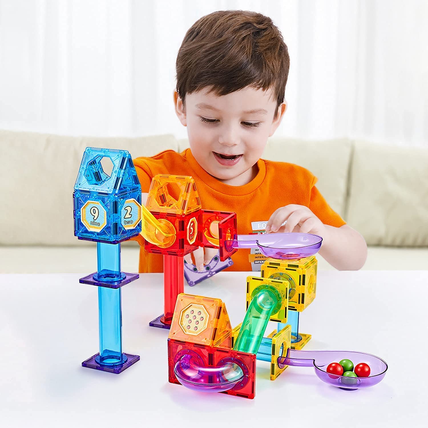 Magbuild Magnetic Marble Run Blocks 108 Pcs