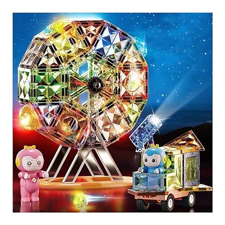 Light Magnetic Tiles- Building Blocks for Kids 3D STEAM Educational Toys, Magnetic Marble Run/Toys for Kids Age 3 +Year Old Boys Girls Creative Gift (87 Pcs Magnetic Tiles)