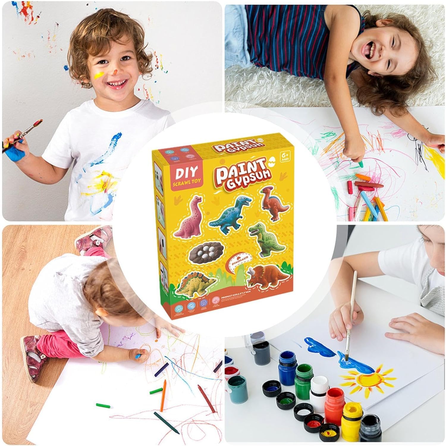 DIY Gypsum Fridge Magnet Plaster Painting Kit for Kids