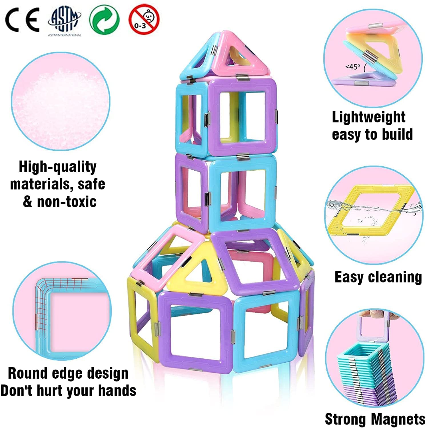 88 Pcs Candy Magnetic Blocks