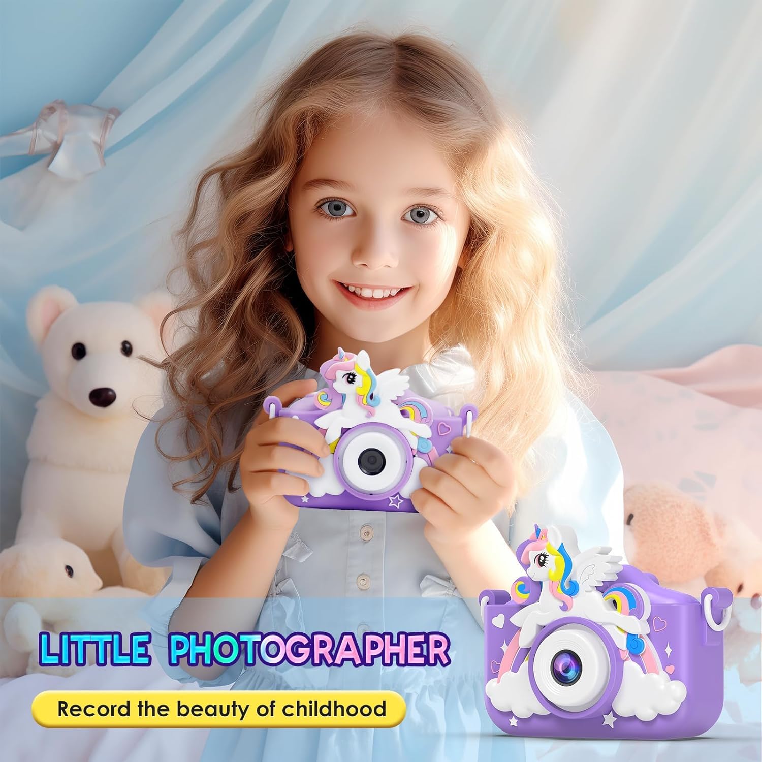 Digital Mini Camera Toys with Unicorn Silicone Cover