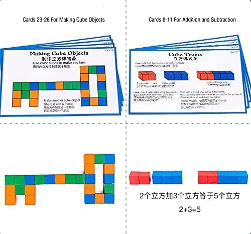 Wooden Cube Building Blocks with 34 Challenge Cards- Brain Teaser Puzzles-78pcs