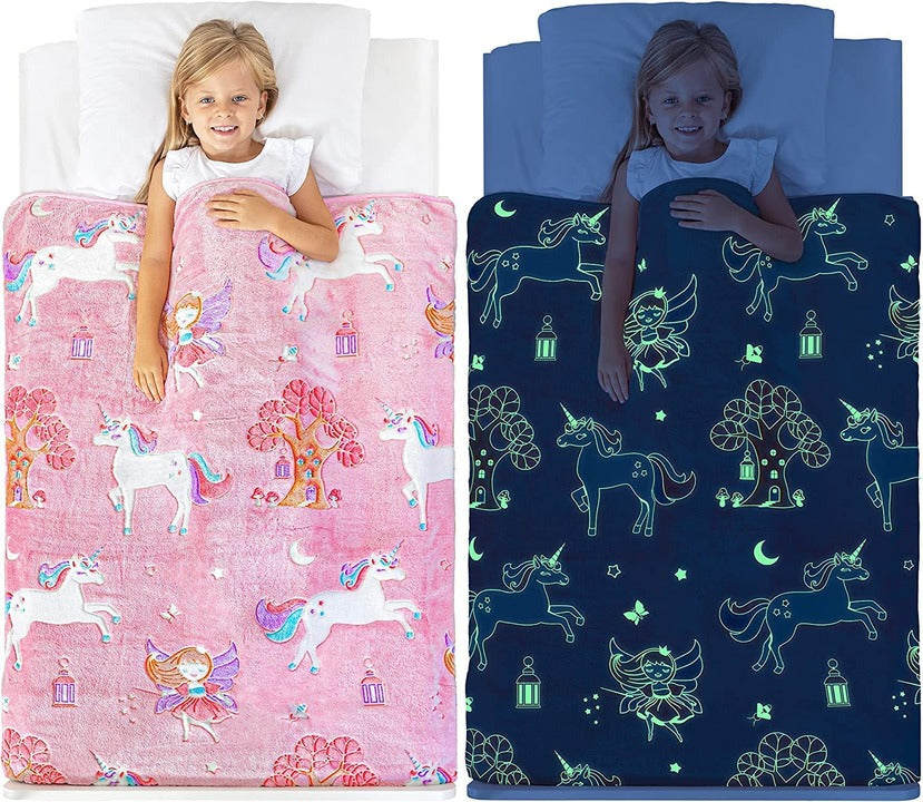 Fairy Glow in The Dark Soft & Cozy Blanket- 80 x 60 inch