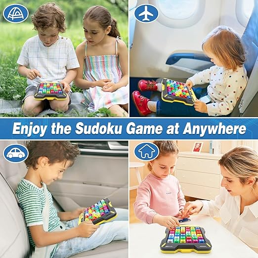 Electronic Sudoku Game - 4-in-1, 6x6 and 4x4 Grids, 14 Levels 3500+Challenges for Kids and Adults