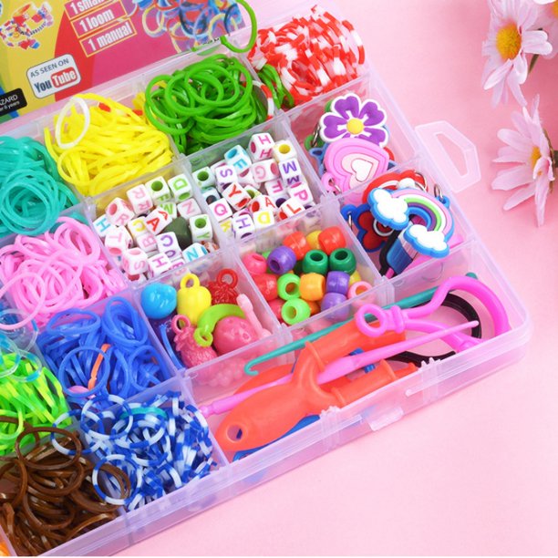 DIY Loom Band- Accessory Making kit Bracelet Making Kit 22 Colors- 10 Assorted Charms