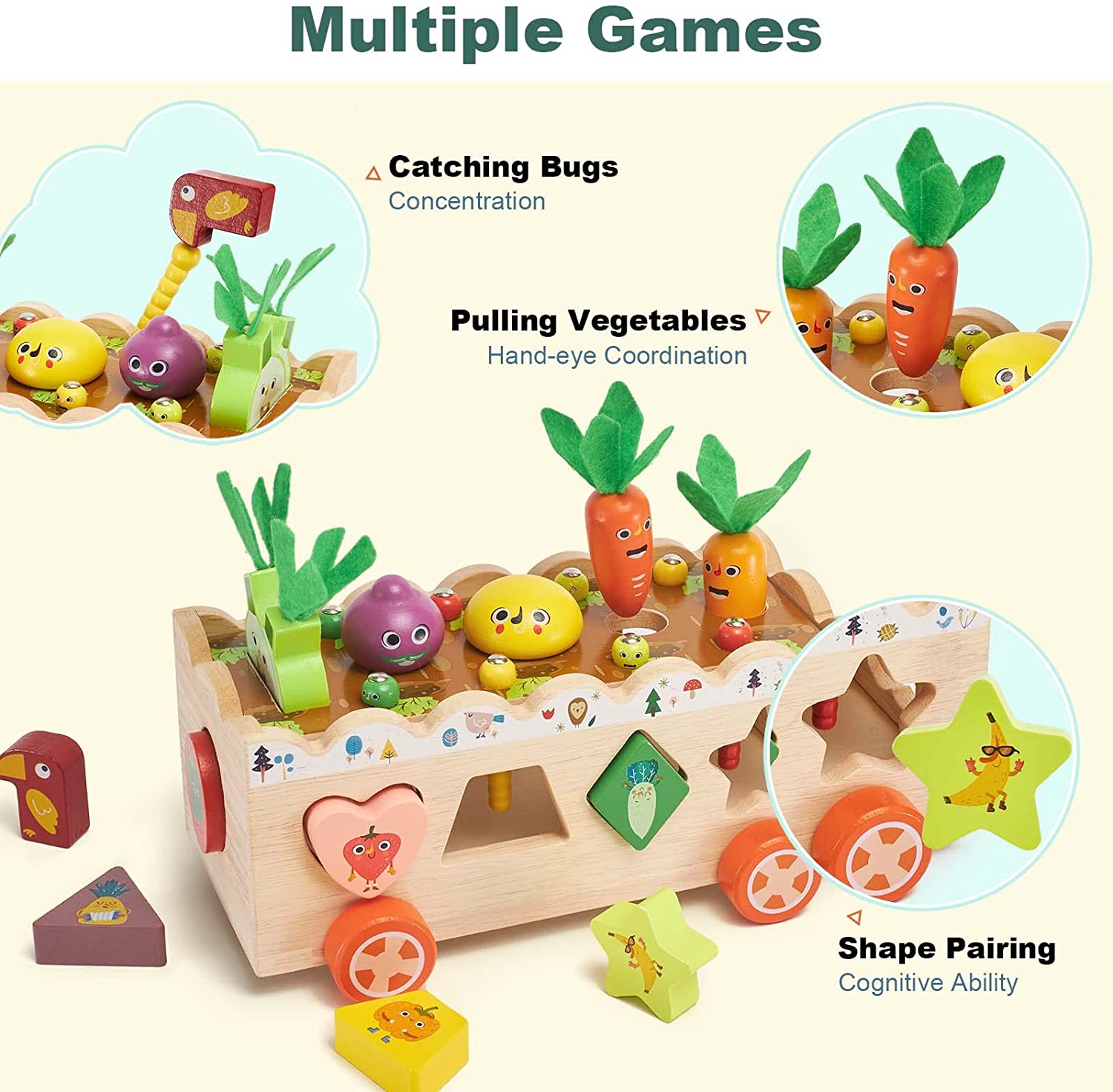 Intelligent Cart Toy Preschool Learning Fine Motor Skills- Shape Sorting- Object Recognition Toy