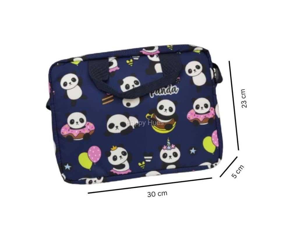 Kids iPad Bag with Handle & Shoulder strap- 3 compartments-Panda Design -11inch x 9 inch