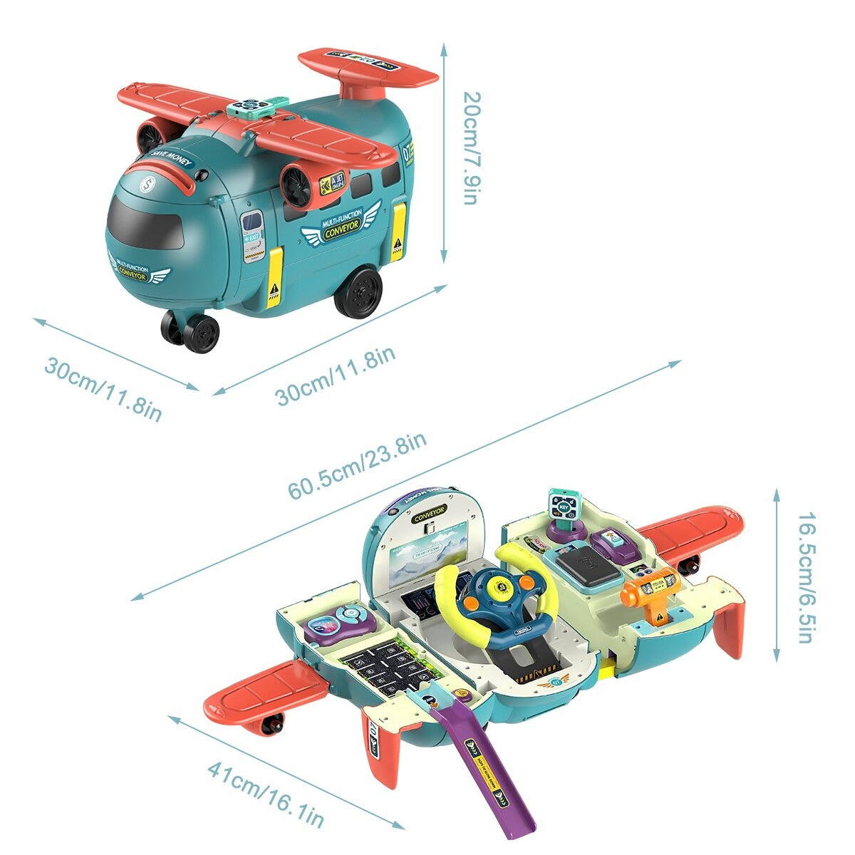 4-in-1 Airplane Piggy Bank Toy with Light & Music: This toy offers driving simulation, airplane fun, and includes lights and music for kids