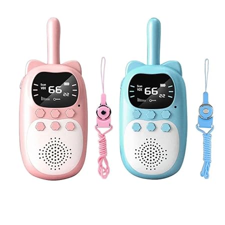 Kids Walkie Talkies Toys for Indoor & Outdoor Play - Easy to Operate & Lightweight Toys-Walkie Talky Radios for Children- Boys & Girls Age 4-12 - Pack of 2 (Blue & Pink)