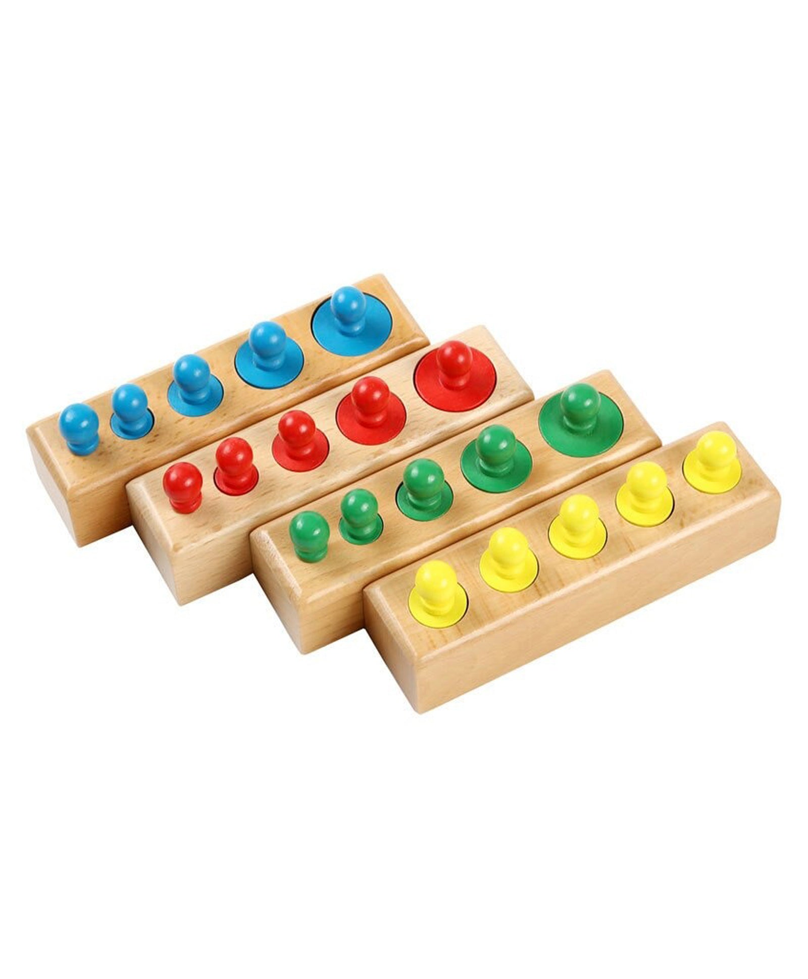 Wooden Shape Size & Colour Sorting & Stacking Socket Cylinder Blocks- Comparison- Opposites- Language Enhancement Toy