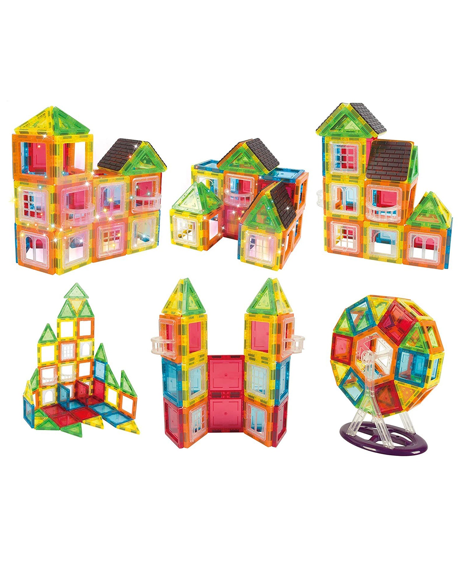 70 Pcs Magnetic Tiles & Creative Building Blocks Open End Toys