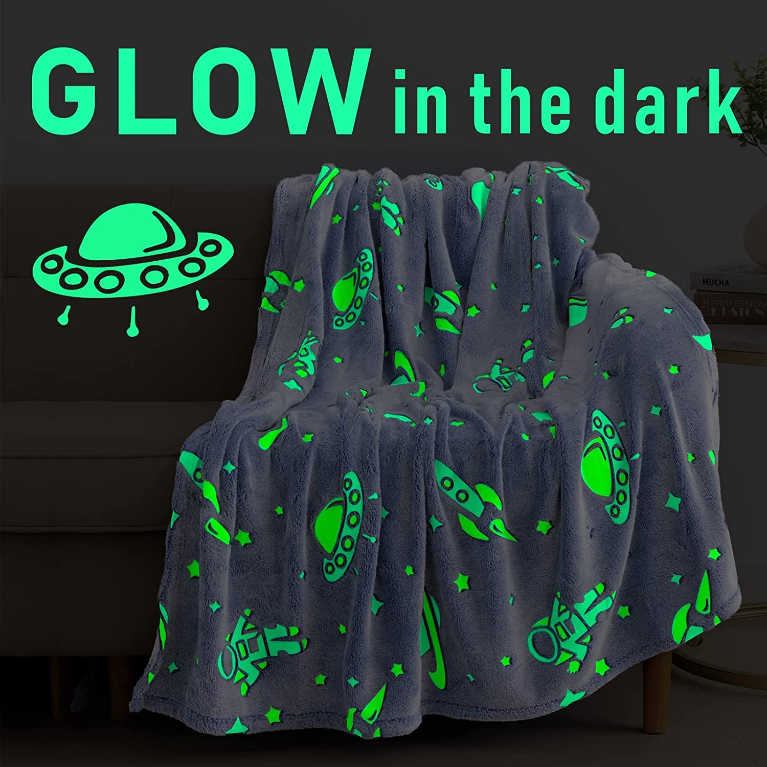 Astronaut Glow in The Dark Soft & Cozy Blanket- 80 x 60 inch