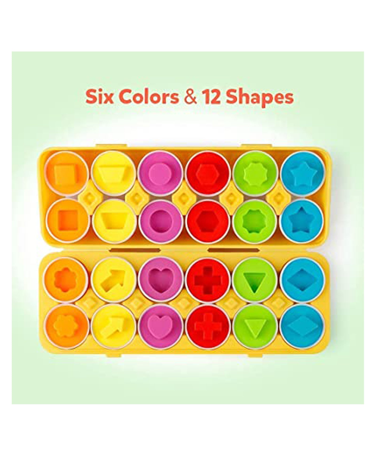 Matching Eggs Shape & Color Sorting Preschool Toys- 12 Pcs