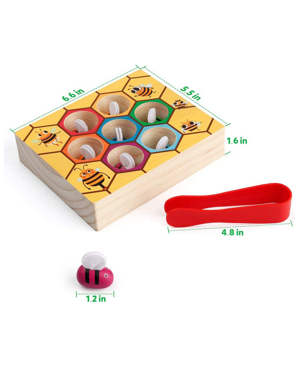 Bee to Hive Matching Game-Wooden Color Sorting Puzzle- Preschool/Montessori Toys