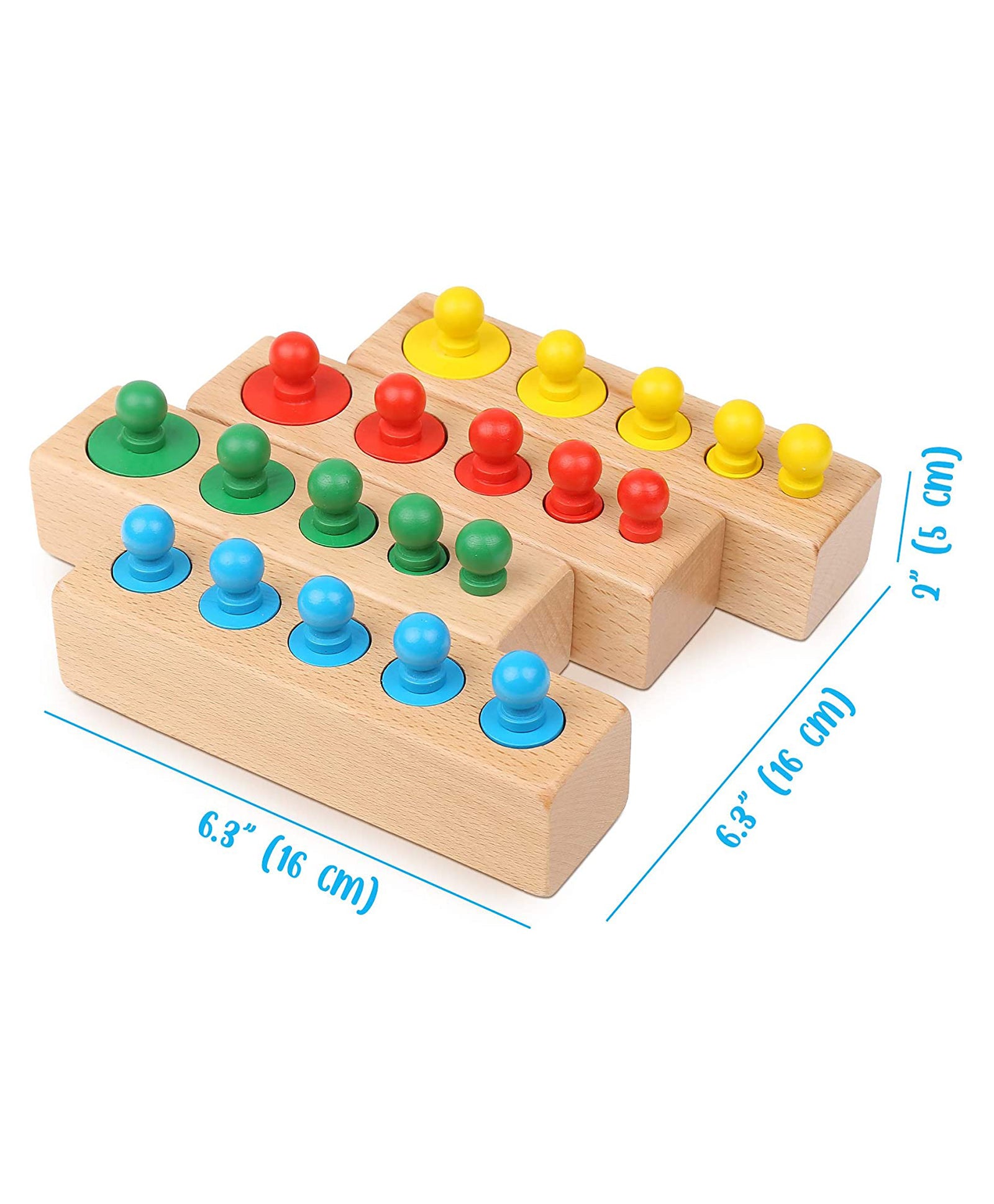 Wooden Shape Size & Colour Sorting & Stacking Socket Cylinder Blocks- Comparison- Opposites- Language Enhancement Toy