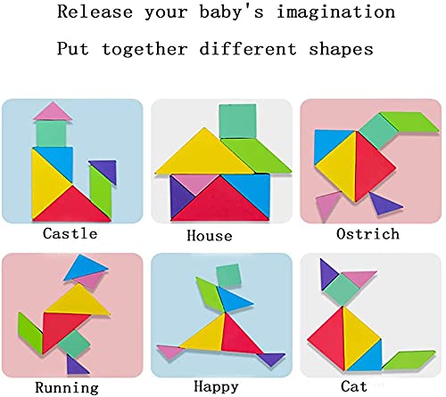 Travel Wooden Tangram Puzzle - Magnetic Pattern Block Book with Solution| 3D Puzzle Road Trip Game